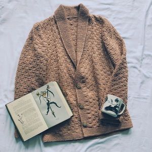 Vintage Handmade Pink Button Down Cardigan